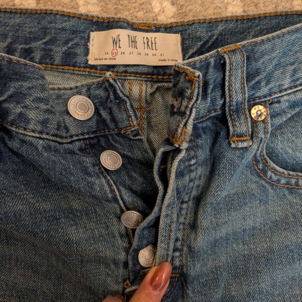 BNWT Free People Denim Button-Fly Cropped Jeans